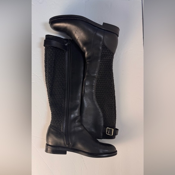 COLE HAAN Idah Equestrian Riding Tall Black Leather Boots, W22265 Size 7.5 - Picture 7 of 13